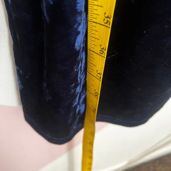 Lulus Blue Crushed Velvet Midi Dress‎ Glam Coquette Wedding Guest Holiday XS - Image 5