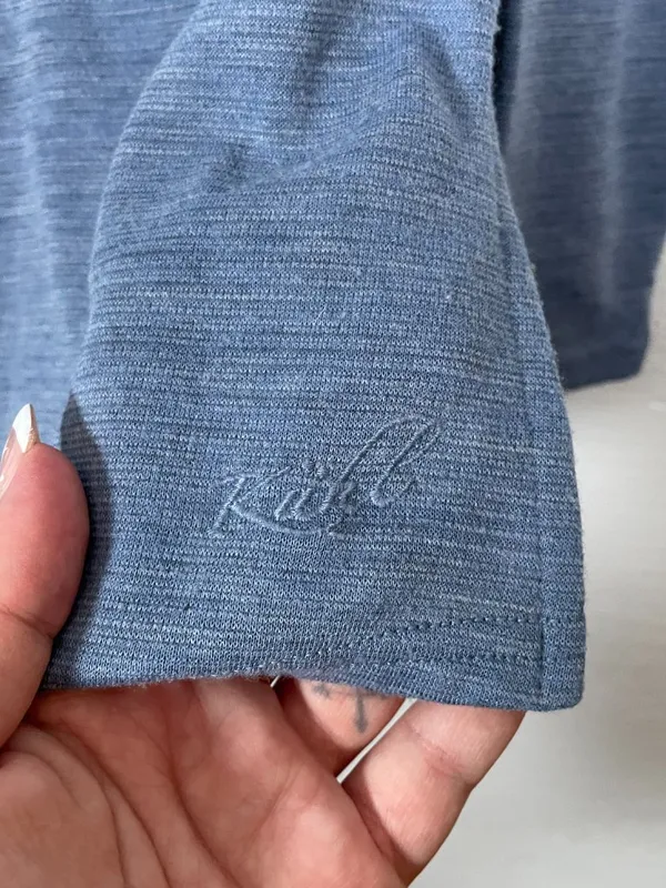 Kuhl Women S Blue Long Sleeve Wool Blend Shirt Scoop Neck Granola Crunchy - Image 7