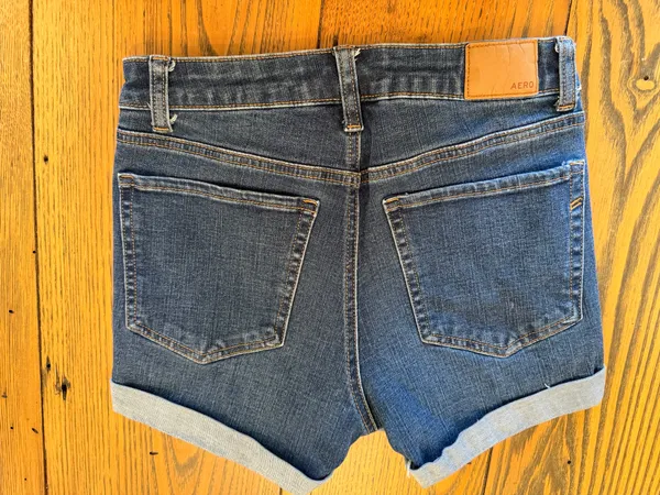Aero High Rise Midi Denim Shorts, Size 4 - Image 2
