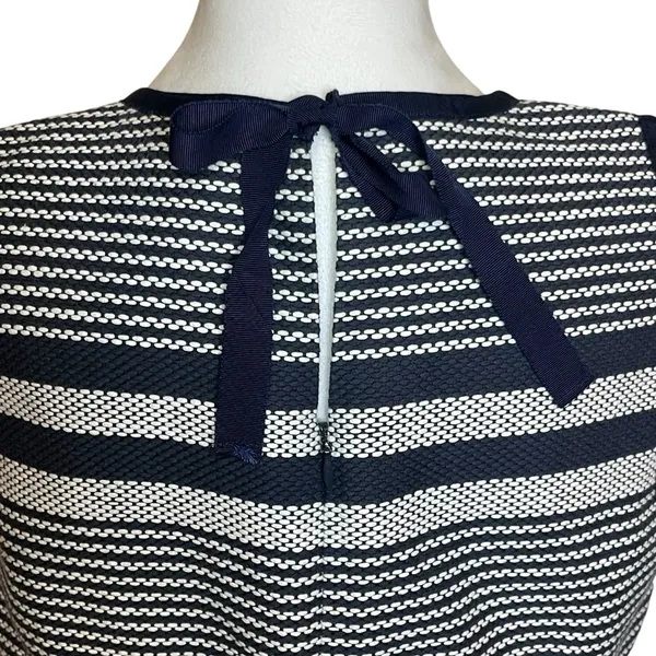 NWOT J Crew Sheath Dress Navy White Stripe Tweed‎ Indigo Size 12 Career Nautical - Image 6