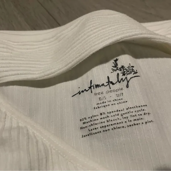 Free People Off-Shoulder Ribbed White Blouse - Image 2