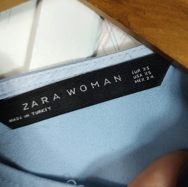 Zara Woman Blue Short Sleeve mini Dress - Image 7