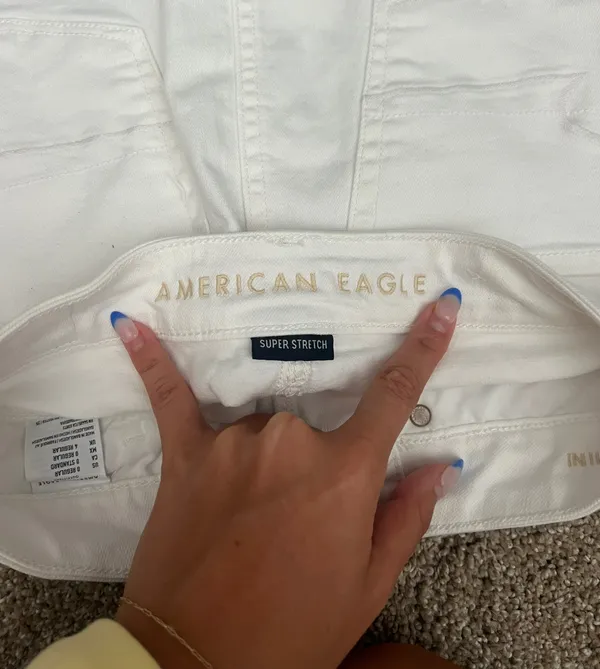 American Eagle White Jean Skirt 0 - Image 4