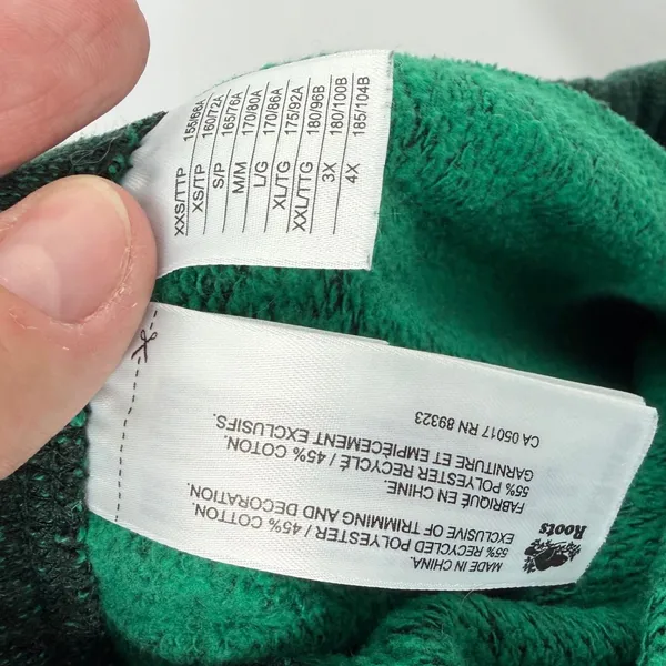 Roots Outdoors‎ Sweatpants Green Fleece Joggers Logo Small Cozy - Image 6