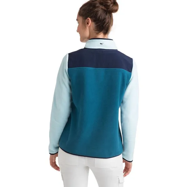 Vineyard Vines Color Block Fleece Snap Shep Shirt‎ Size M C15 - Image 2