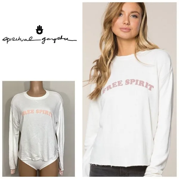 New. Spiritual Gangster free spirit sweatshirt. Small. MSRP $98 - Image 9
