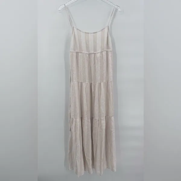 Anthropologie Cloth & Stone‎ Striped Linen Blend Tiered Maxi dress size s - Image 2