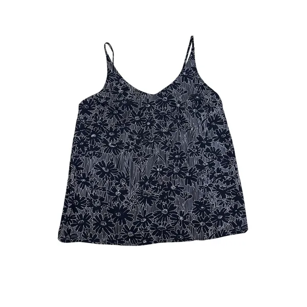 Banana Republic Spaghetti Strap Tank Camisole Floral Navy White Top Size XS - Image 3