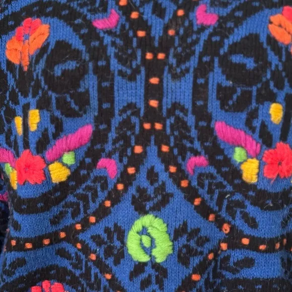 Vintage Western Connection Knit Sweater Boho Cowgirl Floral Statement Medium‎ - Image 4