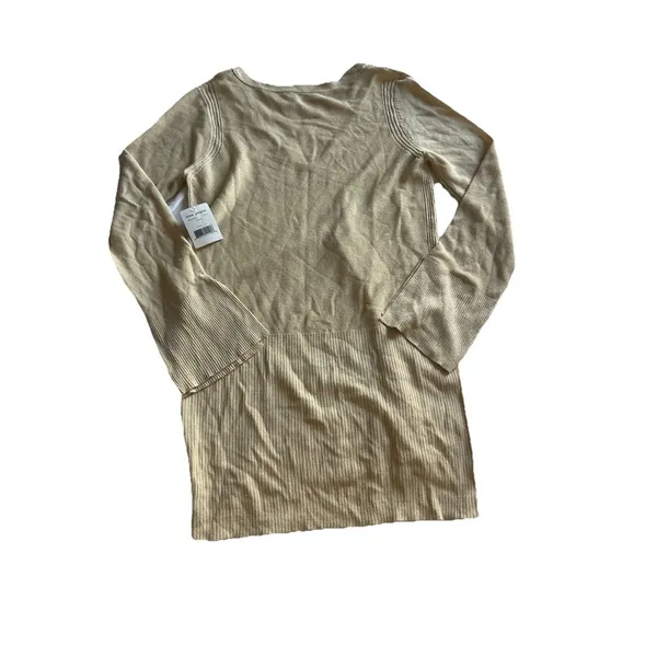 Free People Sweater Criss Cross Tunic V-Neck Long Sleeve Cream Size L - Image 3