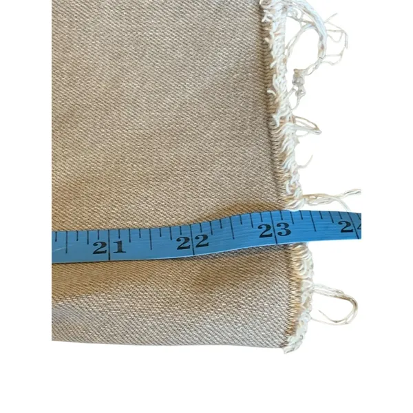 Old Navy O.G. Straight Jeans Women 2 Tan High Rise Raw‎ Hem Neutral Casual Core - Image 4