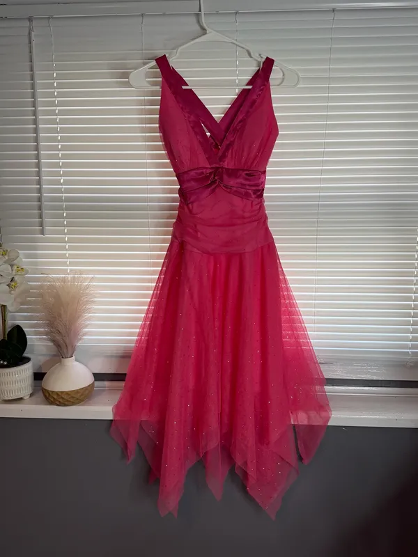Hot Pink Tulle Coquette Dress | Fairycore Princess Prom Dress XS/S Petite - Image 2