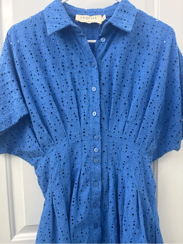 Exquise Tobie Eyelet Mini Shirtdress - Image 3