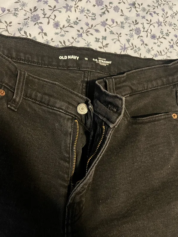 Old Navy OG High-Rise Straight Denim Black Jeans - Image 2
