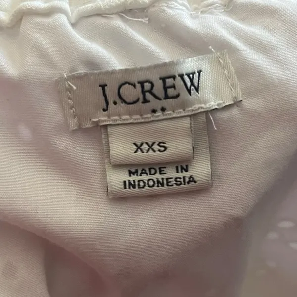 J. Crew White Eyelet Off the Shoulder Dress Women's XXS Lace Feminine‎ Mini - Image 6