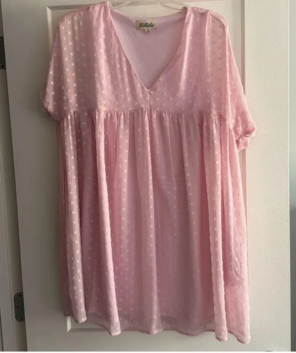 Listicle Babydoll Dress Pink Swing - Image 3