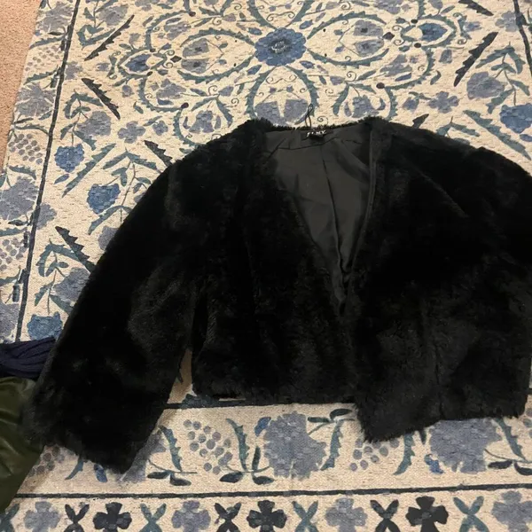 SLNY black fuzzy cardigan‎ L - Image 2