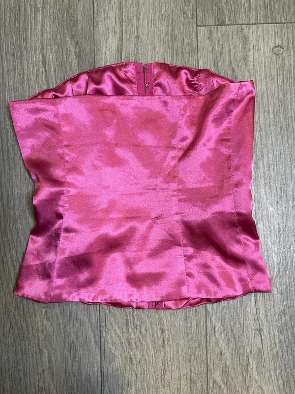 Princess Polly Satin Corset Top Pink Size 2 Hook Front Coquette - Image 2