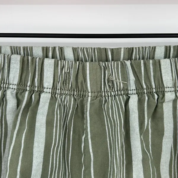 Fresh Produce‎ Green Striped Cotton Cargo Crop Capri Pants Size S Boho Indie - Image 8