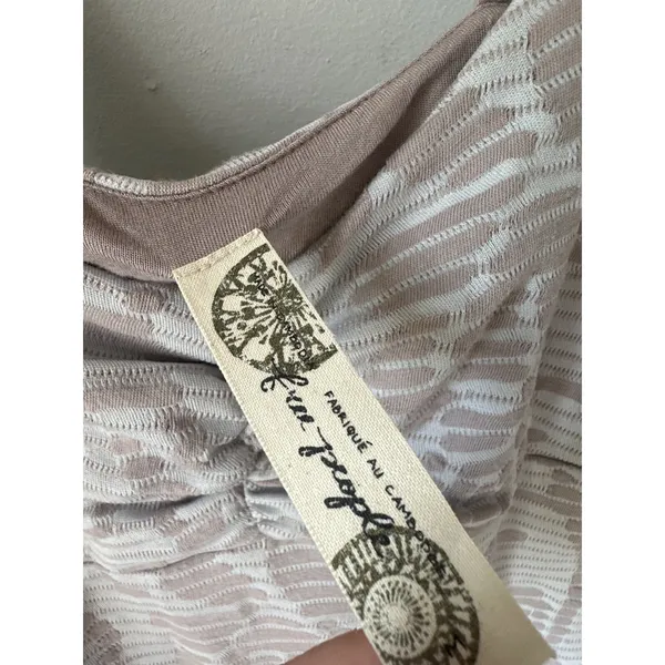 Free People Medium Womens Dress Floral Bodycon Textured Tank Gray Cotton Blend - Image 15