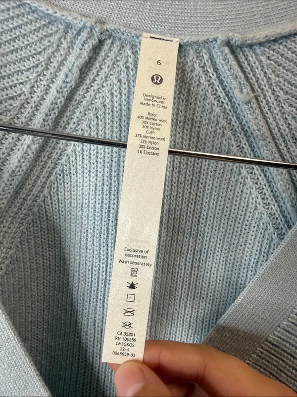 Lululemon Merino Wool-Blend Cardigan Powder Blue 6 - Image 4