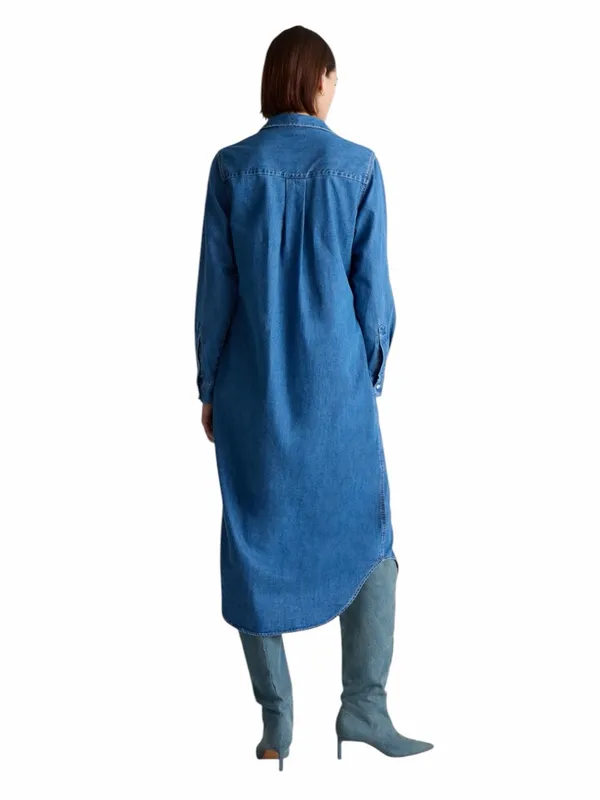 Quince - Distressed Denim Oversized Maxi Shirt Dress Button Front Sz XS - Image 2