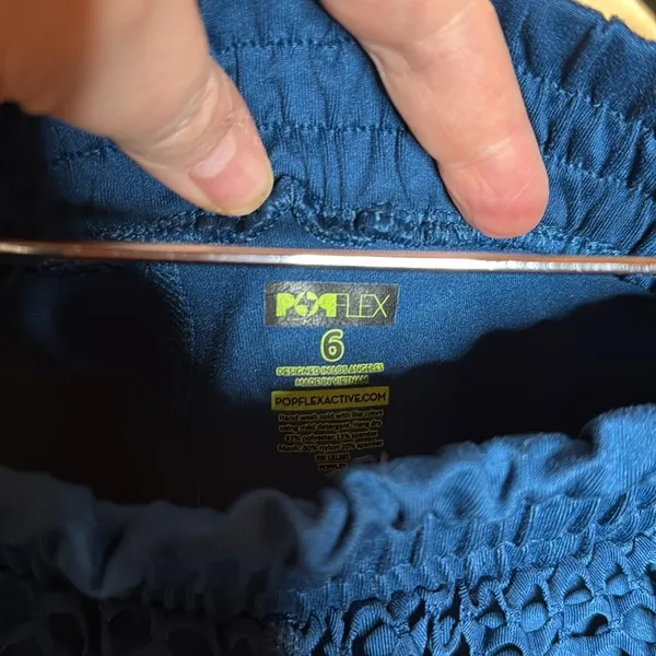 Popflex Secret Run Shorts Blue Mesh Overlay Athletic Shorts Size 6 - Image 5