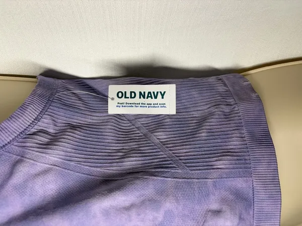 OLD NAVY Lavender Purple Tie Dye Active Crop Tank Top XL Fluid Seamless Fit NEW - Image 4