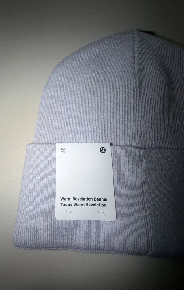 Lululemon Warm Revelation Beanie Wordmark Serene Blue Sunburst Orange - Image 2