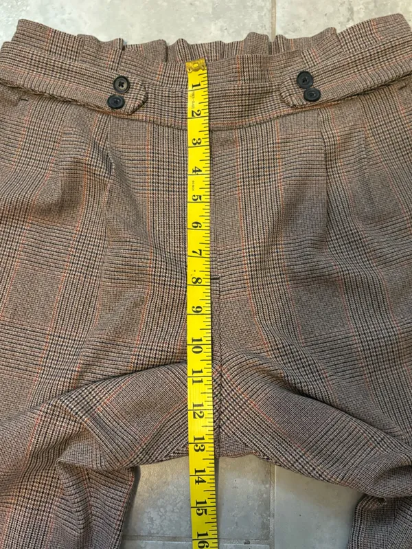 🆕Express Women’s Plaid Ankle Trousers High Rise in Brown Size M - Image 4