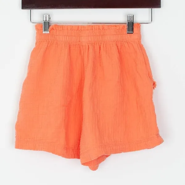Aerie Womens Gauzy High Waisted Shorts Size XXS Orange Pockets Beachy Vacation‎ - Image 5