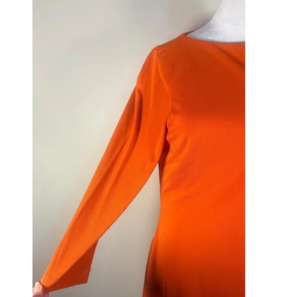 Lauren‎ Ralph Lauren Sheath Dress Size 10 Coral Excellent Long Sleeve Boatneck - Image 6