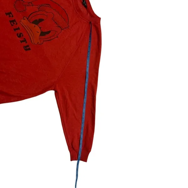 Disney AE‎ Donald Duck Feisty Christmas Holiday Red Sweatshirt Crewneck M - Image 11