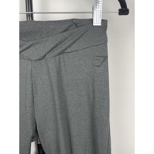 Gymshark Two‎ Tone Grey Colorblock Crossover Athletic Leggings Women's Size M - Image 3