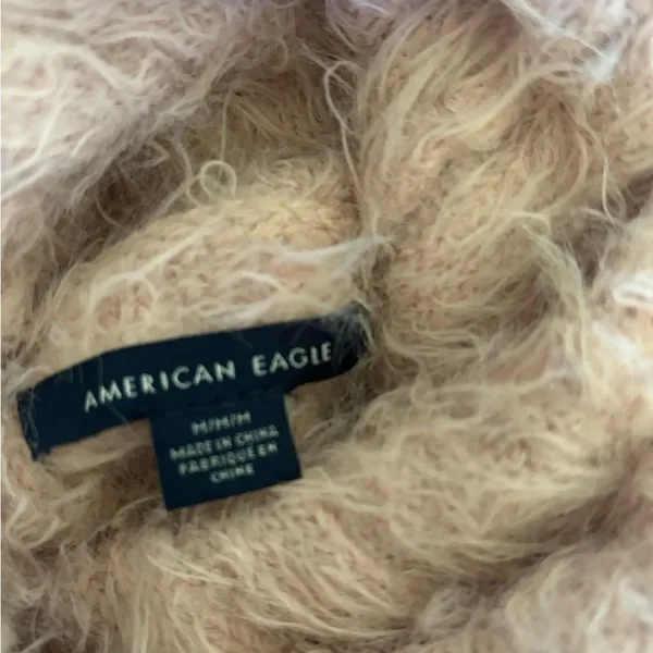 American Eagle Outfitters Teddy Eyelash Turtleneck Sweater Size Medium Pink - Image 2