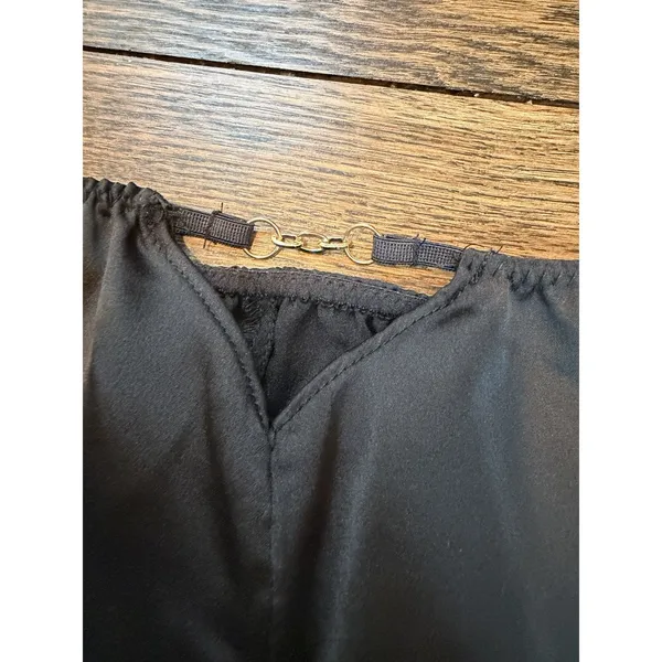 Etam Black Sleep Shorts Gold Accent Women's Sz S NEW - Image 2