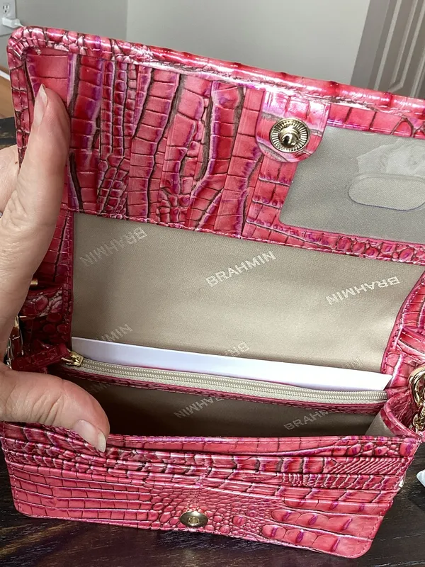 Brahmin Minuette French Rose Pink Croc-Embossed Leather Crossbody - Image 7