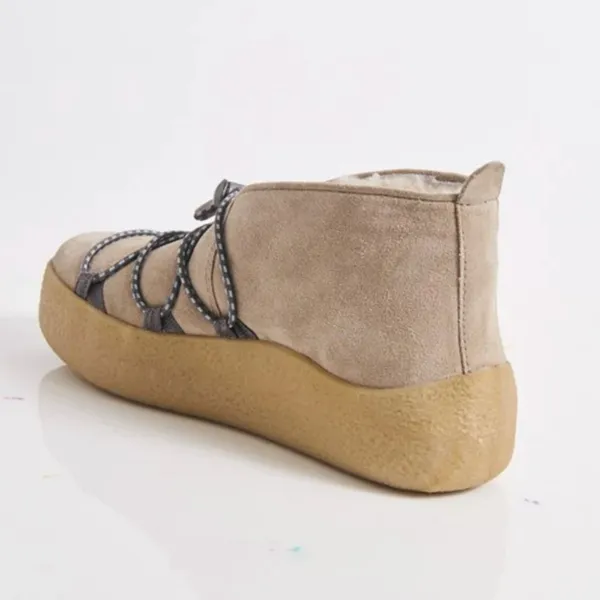 NEW Free People Snowdrop Micro Genuine Shearling Boot 9M, DUST BUNNY SUEDE - Image 4
