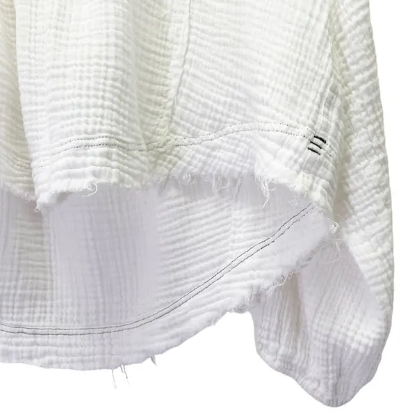 Free People Cozy Dreams Top Textured Cotton Loose Pullover in Soft White Size XS - Image 8