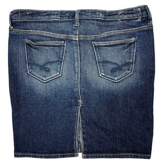 Abercrombie Y2K Low-Rise Mini Jean Skirt Sz‎ 27" Dark Wash Grunge Punk Ruehl 925 - Image 2