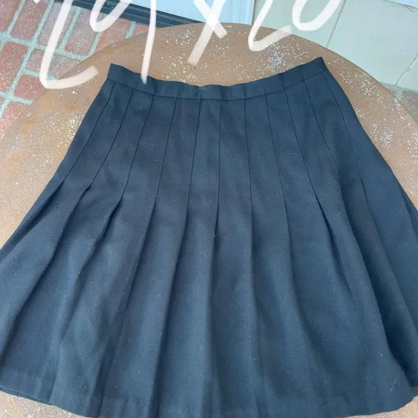 J.Crew Vintage black pleated mini skirt sz m - no brand- 29x20 preppy holiday winter academic - Image 5