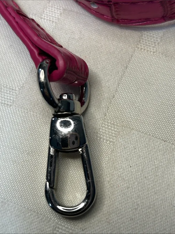 Source Unknown Hot Pink Croc-Embossed Strap with Silver Hardware - Image 2