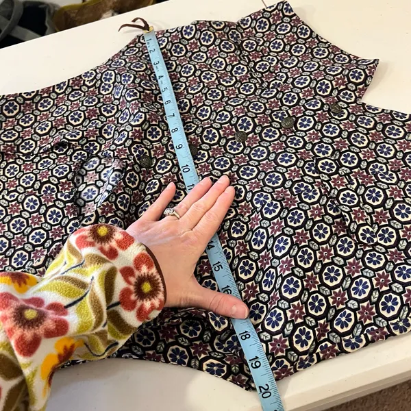 Handmade 90s Floral Folk Print Button Front Vest Top Size Medium to Large - Image 9