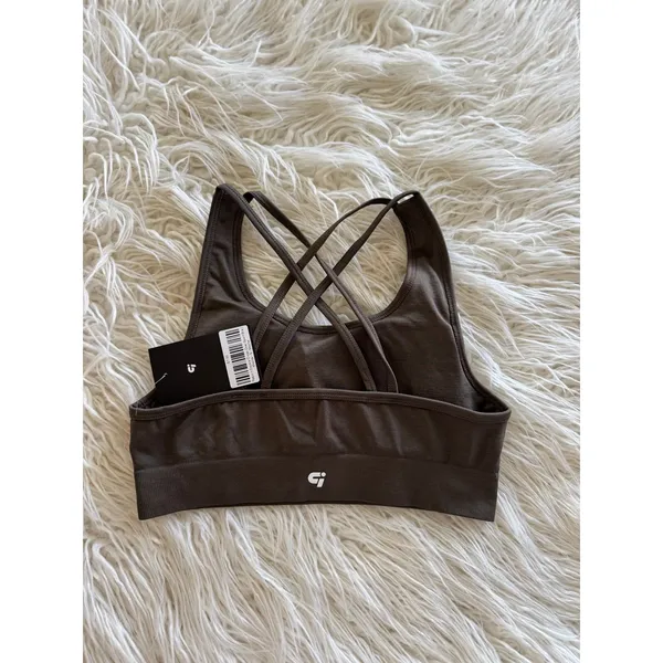 IronGrind Reborn Double Crossover Sports Bra Mocha Size Small - Image 4
