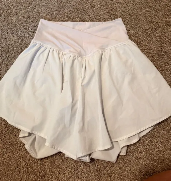 flowy athletic shorts White - Image 2