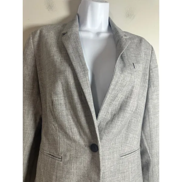 Banana Republic Grey Single Button Blazer Jacket‎ Heathered Size 8 Professional - Image 3
