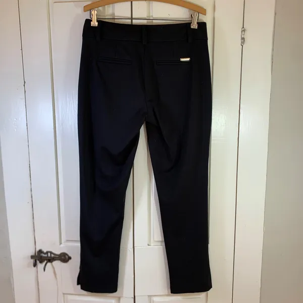 Michael Kors Women Black Ankle Dress Pants Gold Hardware Stretch Size 6 Nautical - Image 4