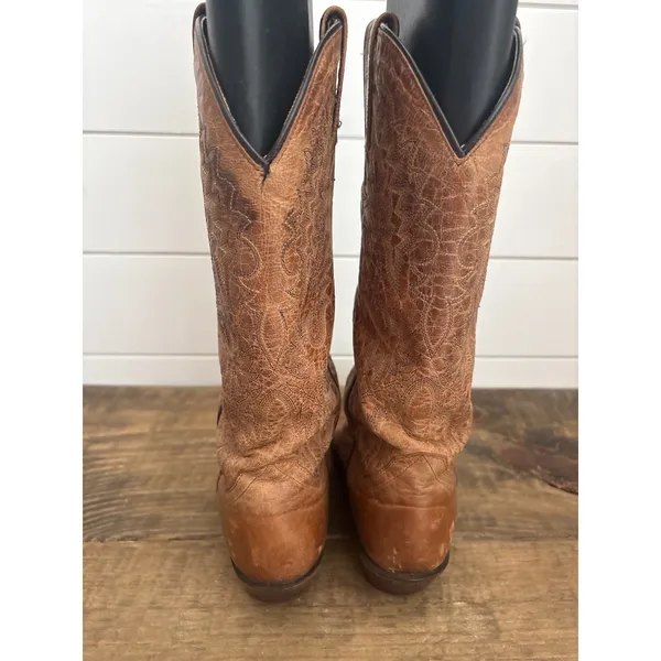 Dan Post Womens Cognac Leather Western Cowboy Boots DP3463 Snip Toe Size 7 M - Image 5