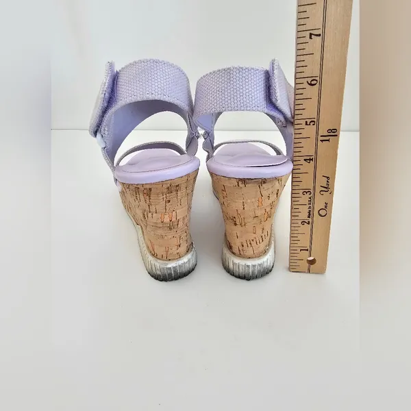 Nautica Lilac Lavender Cork Wedge Sandals - Size 8 - Sporty Logo Straps - Summer - Image 9
