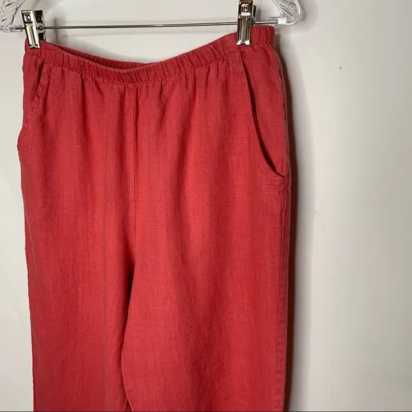 IVY Brand Linen Cropped Pants Capri Sz Medium Naturecore - Image 3